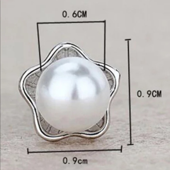 🌟Sterling Silver 925 Faux Pearl Stud Earrings - Picture 4 of 4